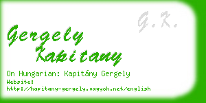 gergely kapitany business card